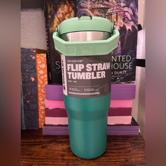 Stanley The Iceflow Flip Straw Tumbler Green 30 Oz New - Picture 1 of 2